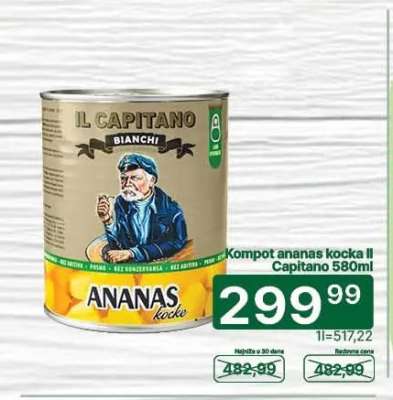 Kompot ananas kocka Il Capitano 580ml