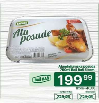 Aluminijumska posuda 750ml Baš Baš 5 kom.