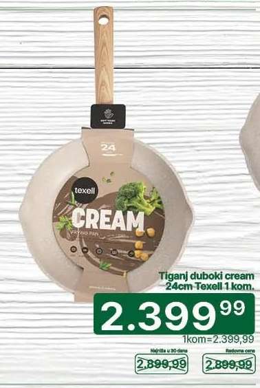 Tiganj duboki cream 24cm Texell 1 kom.