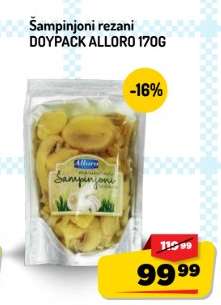 Šampinjoni rezani DOYPACK ALLORO 170G