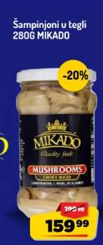 Šampinjoni u tegli 280G MIKADO