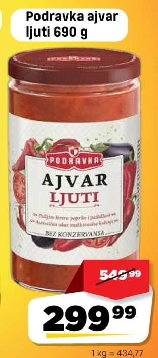 Podravka ajvar ljuti 690 g