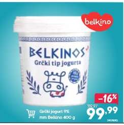 Grčki jogurt 9% mm Belkino 400 g