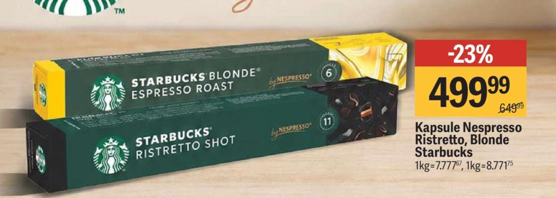 Kapsule Nespresso Ristretto, Blonde Starbucks