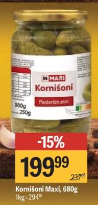 KORNIŠONI MAXI , 680G