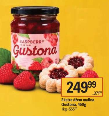 Ekstra džem malina Gustona, 450g