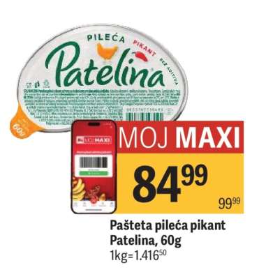 Pašteta pileća pikant Patelina 60g