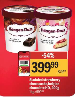 Sladoled strawberry cheesecake, belgian chocolate HD, 400g