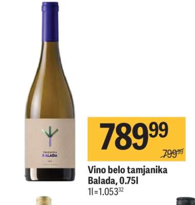 Vino belo tamjanika Balada, 0.75l