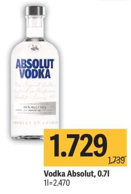 Vodka Absolut, 0,7l