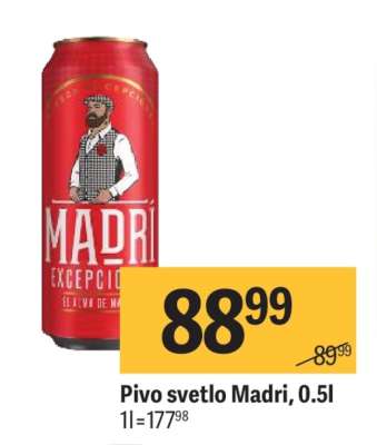 Pivo svetlo Madri 0,5l