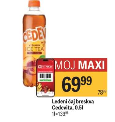 Ledeni čaj breskva Cedevita, 0.5l