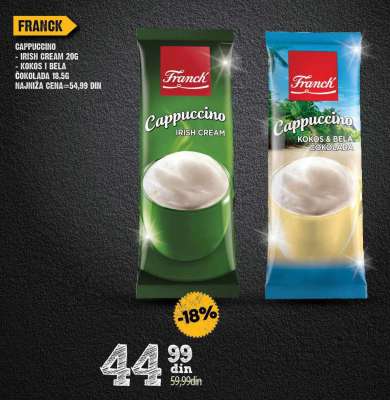 FRANCK CAPPUCCINO - IRISH CREAM 20G