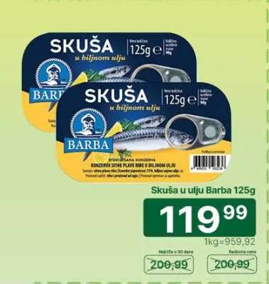 Skuša u ulju Barba 125g