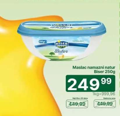 Maslac namazni natur Biser 250g