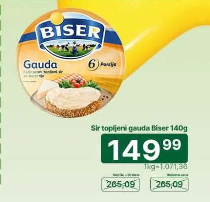 Sir topljeni gauda Biser 140g