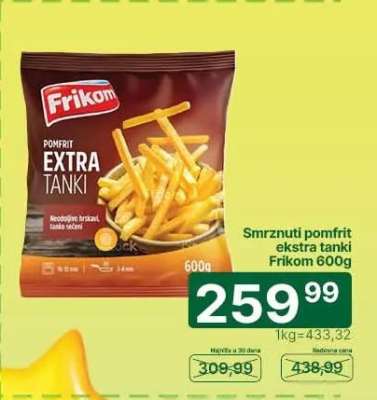 Smrznuti pomfrit ekstra tanki Frikom 600g