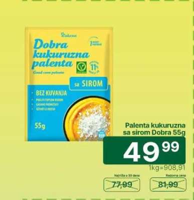 Palenta kukuruzna sa sirom Dobra 55g