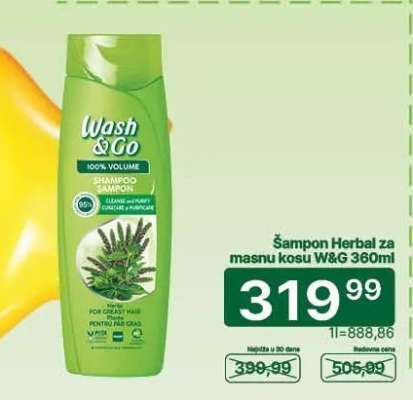 Šampon Herbal za masnu kosu w&g 360ml