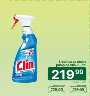 Sredstvo za staklo pumpica Clin 500ml