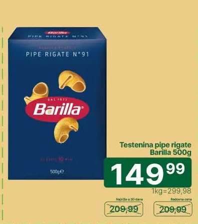 Testenina pipe rigate Barilla 500g