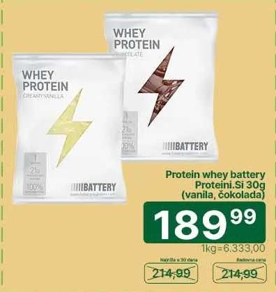 Protein whey battery Proteini.Si 30g (vanila, čokolada)