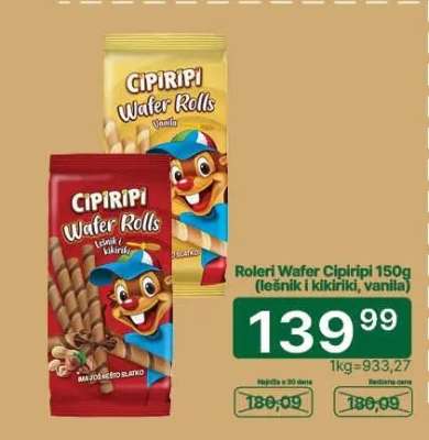 Roleri wafer Cipiripi 150g
