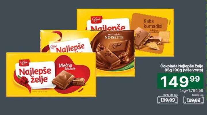 ČOKOLADA NAJLEPŠE ŽELJE