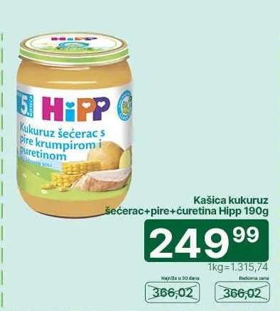 Kašica kukuruz šećerac+pire+ćuretina Hipp 190g
