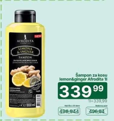 Šampon za kosu lemon&ginger Afrodita 1l