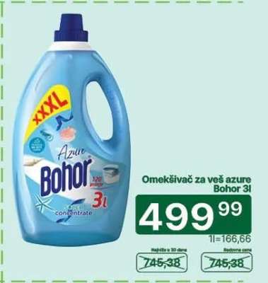 Omekšivač za veš azure Bohor 3l