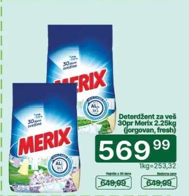 Deterdžent za veš 30pr Merix 2.25kg