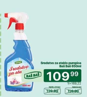 Sredstvo za staklo pumpica Baš Baš 650ml