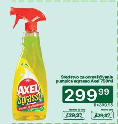 Sredstvo za odmašćivanje pumpica sgrasso Axel 750ml