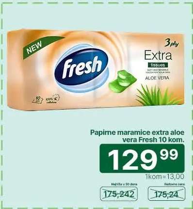 Papirne maramice extra aloe vera Fresh 10 kom.