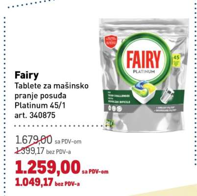 Fairy Platinum Tablete za mašinsko pranje posuda 45/1