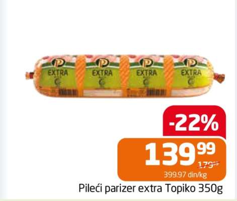 Pileći parizer extra Topiko 350g
