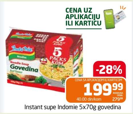 Instant supe Indomie 5x70g govedina