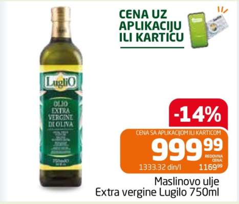 Maslinovo ulje Extra vergine Lugilo 750ml