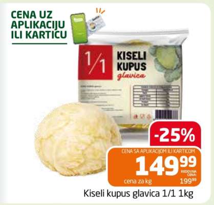 Kiseli kupus glavica 1/1 1kg