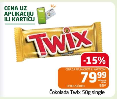 Čokolada Twix 50g single