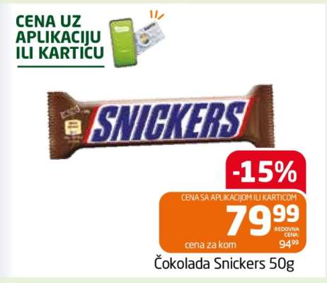 Čokolada Snickers 50g