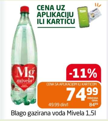 Blago gazirana voda Mivela 1,5l