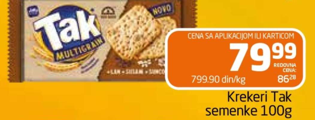 Krekeri Tak seme 100g