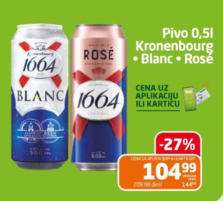 Pivo 0,5l Kronenbourg Blanc Rose