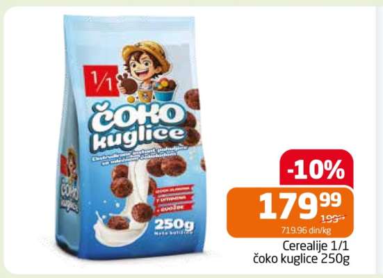 Cerealije 1/1 čoko kuglice 250g