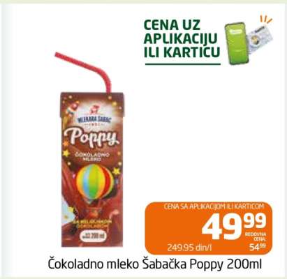 Čokoladno mleko Šabačka Poppy 200ml