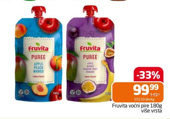 Fruvita voćni pire 180g više vrsta