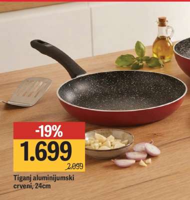 Tiganj aluminijumski crveni, 24cm