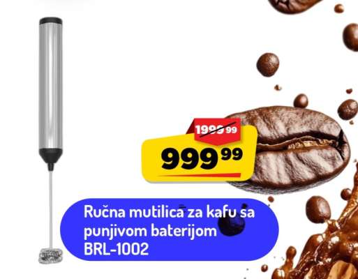 Ručna mutilica za kafu sa punjivom baterijom BRL-1002